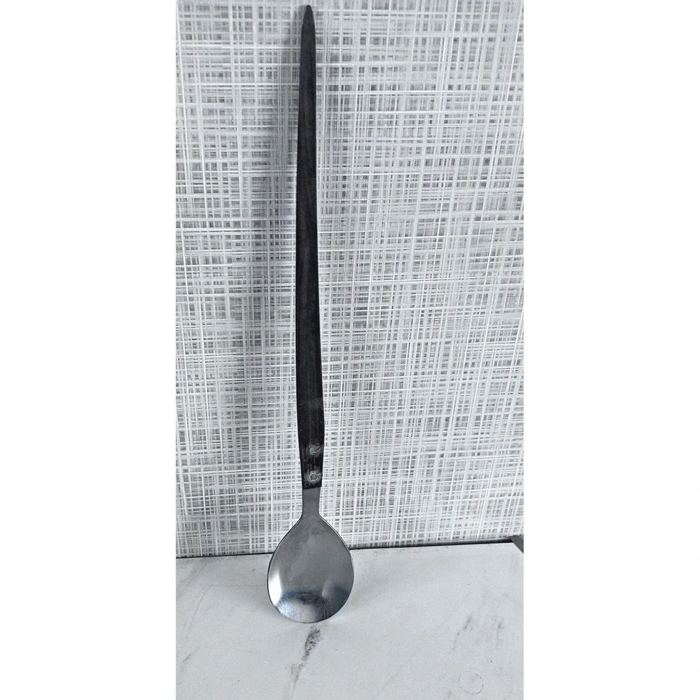 Vintage MCM Wooden Handle Serving Salad Spoon 13